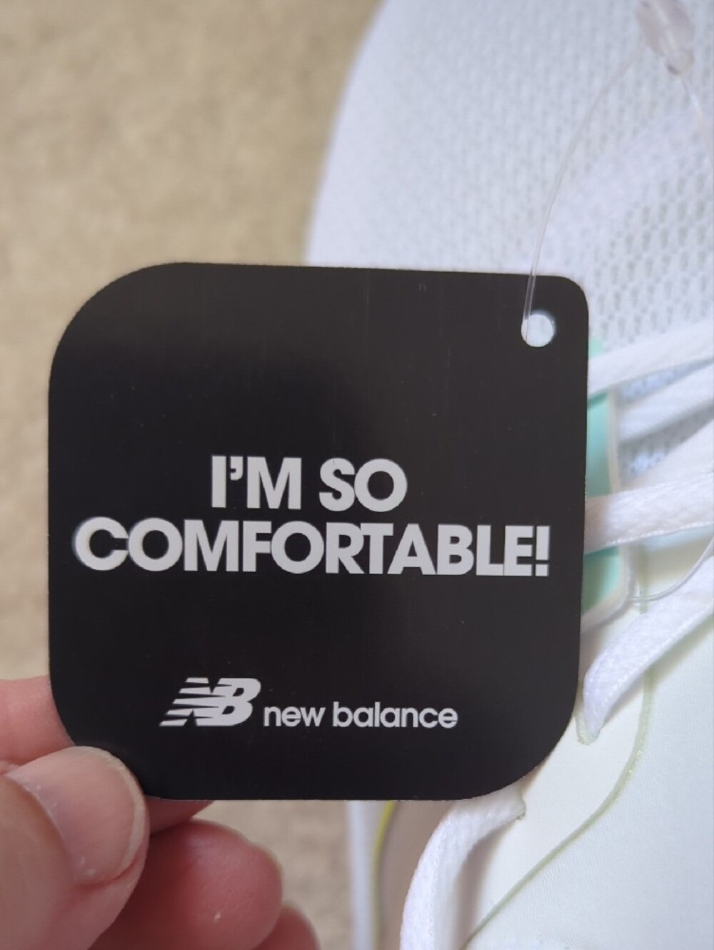 New Balance Women's White Athletic Sneakers with Blue & Yellow - Picture 6 of 11